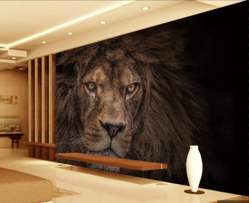 Fierce Lion head 3D / 5D / 8D wall murals / custom wallpaper – DCWM20061357  – 